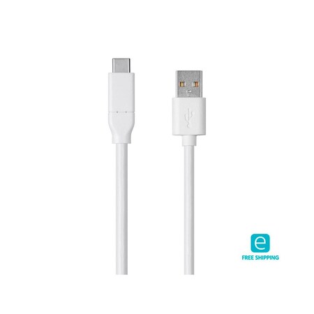 Monoprice Essentials USB Type-C to USB Type-A 2.0 Cable - 480Mbps_ 3A_ 26AWG_ Wh 27925